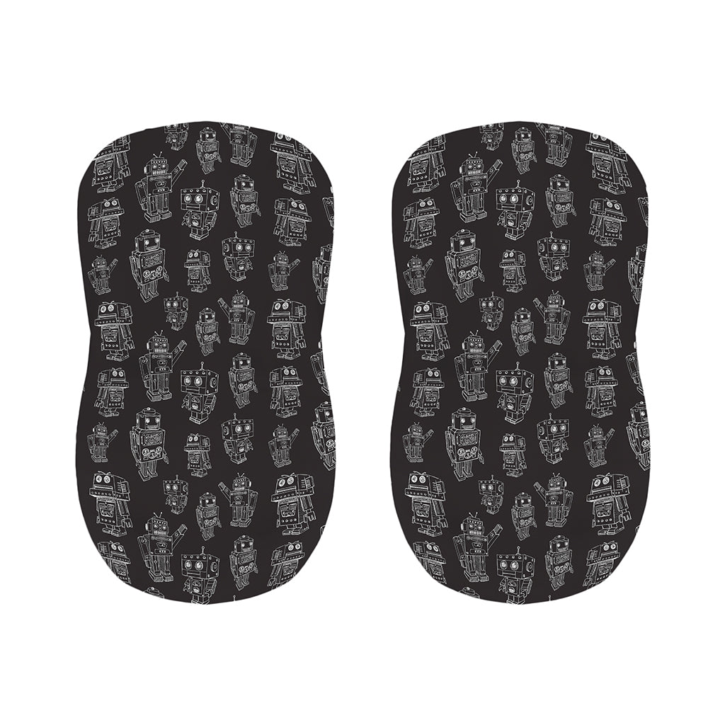 Black And White Robot Pattern Print Bar Stool Covers