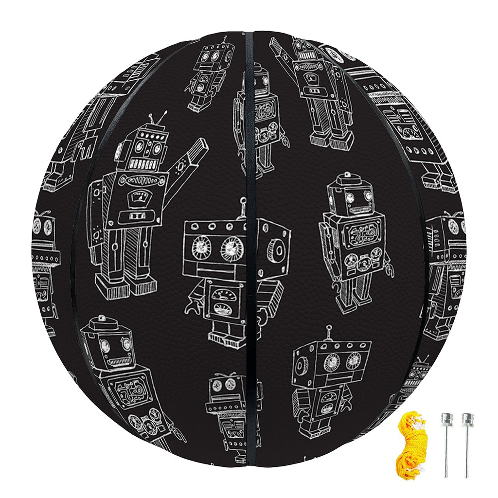 Black And White Robot Pattern Print Basketball