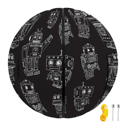 Black And White Robot Pattern Print Basketball
