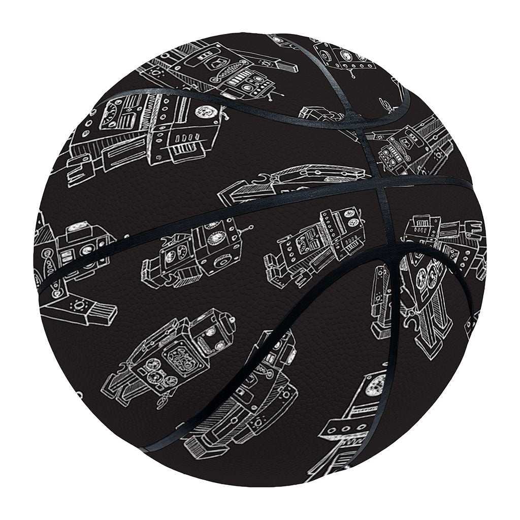 Black And White Robot Pattern Print Basketball