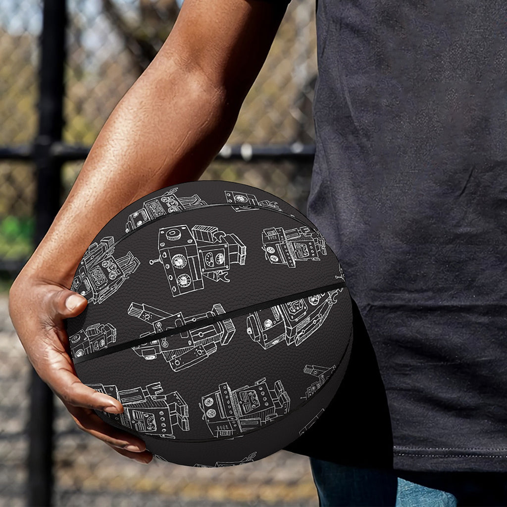 Black And White Robot Pattern Print Basketball