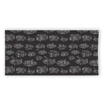 Black And White Robot Pattern Print Beach Towel
