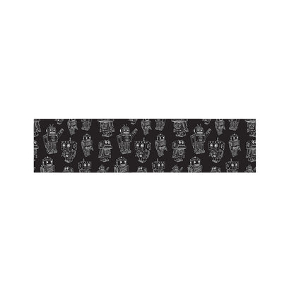 Black And White Robot Pattern Print Bed Runner