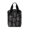 Black And White Robot Pattern Print Bible Tote Bag