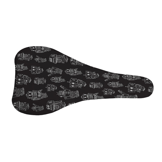 Black And White Robot Pattern Print Bicycle Seat Cover