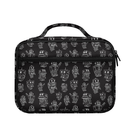 Black And White Robot Pattern Print Briefcase Bible Bag