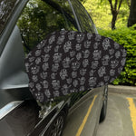Black And White Robot Pattern Print Car Side Mirror Covers