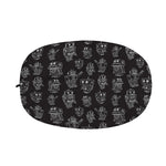 Black And White Robot Pattern Print Car Side Mirror Covers