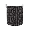 Black And White Robot Pattern Print Collapsible Laundry Basket