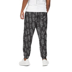 Black And White Robot Pattern Print Cotton Pants