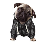 Black And White Robot Pattern Print Dog Zip Up Hoodie