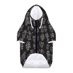 Black And White Robot Pattern Print Dog Zip Up Hoodie