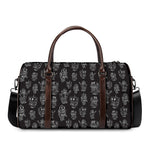 Black And White Robot Pattern Print Duffle Bag