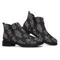 Black And White Robot Pattern Print Flat Ankle Boots