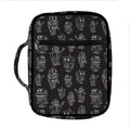 Black And White Robot Pattern Print Front Pocket Bible Bag