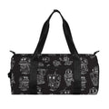 Black And White Robot Pattern Print Gym Bag