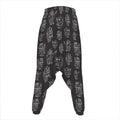 Black And White Robot Pattern Print Hammer Pants