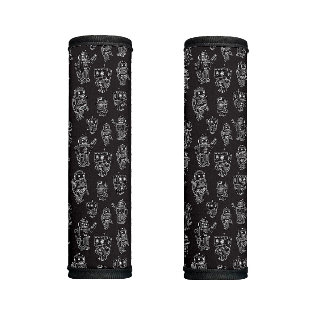 Black And White Robot Pattern Print Handle Covers