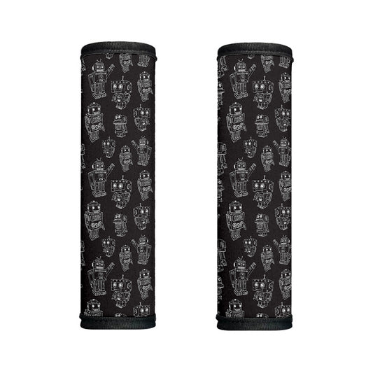 Black And White Robot Pattern Print Handle Covers