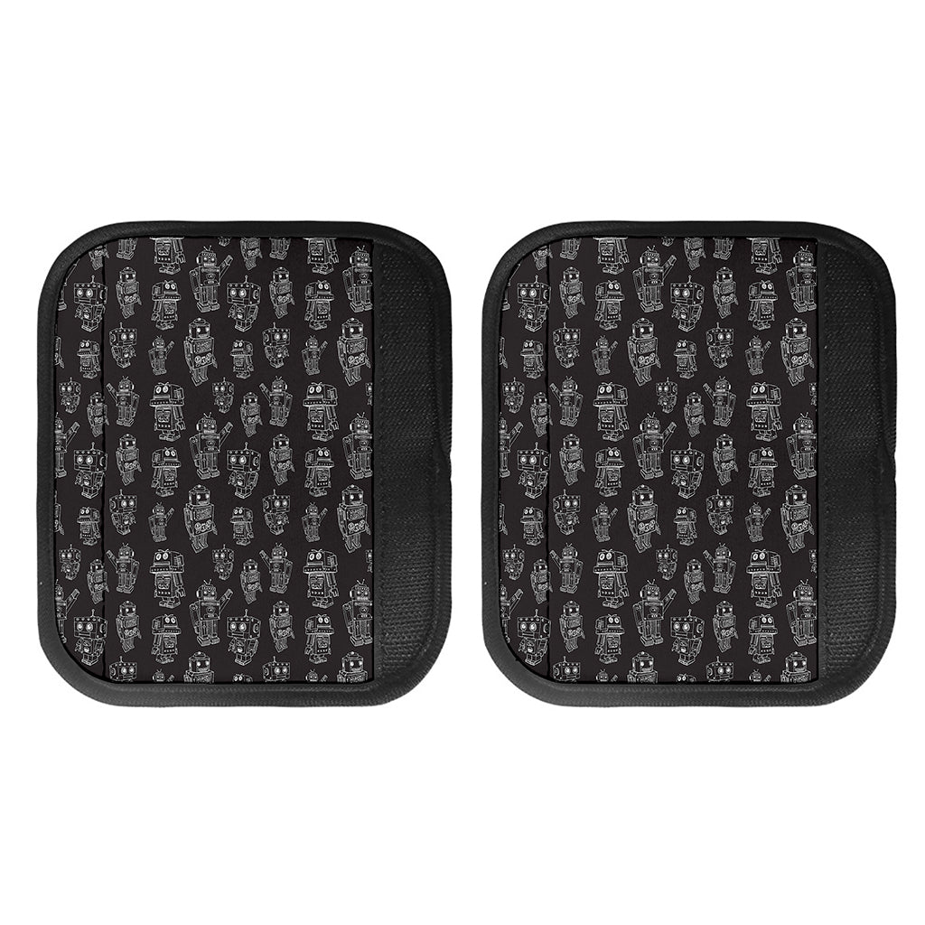 Black And White Robot Pattern Print Handle Covers