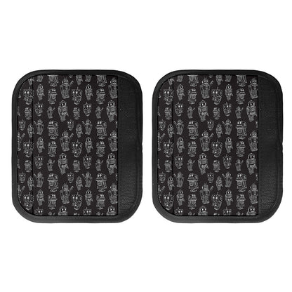 Black And White Robot Pattern Print Handle Covers