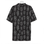 Black And White Robot Pattern Print Hawaiian Shirt