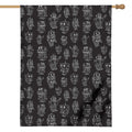 Black And White Robot Pattern Print House Flag