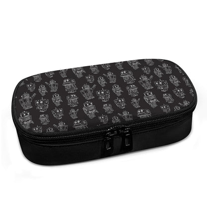 Black And White Robot Pattern Print Insulin Cooler Travel Case