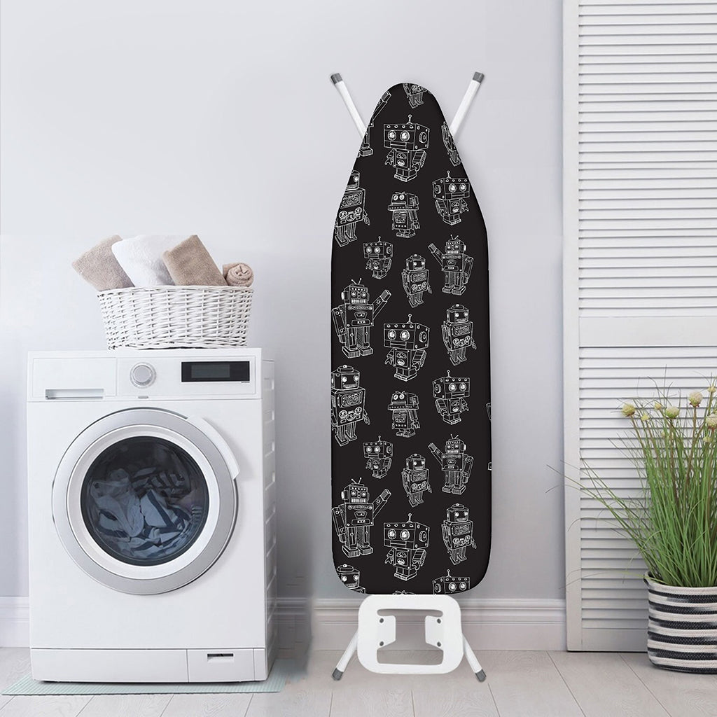 Black And White Robot Pattern Print Ironing Board Cover