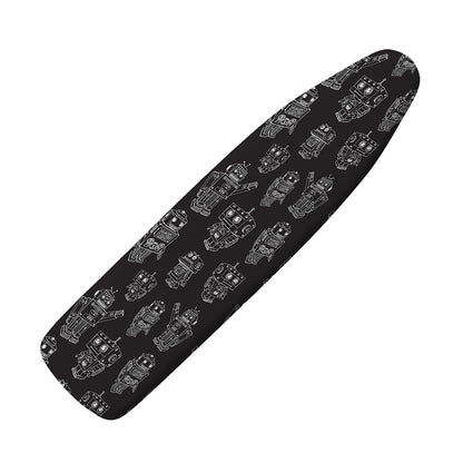 Black And White Robot Pattern Print Ironing Board Cover