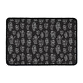Black And White Robot Pattern Print Kitchen Mat
