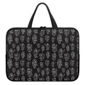 Black And White Robot Pattern Print Laptop Sleeve With Handle