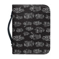 Black And White Robot Pattern Print Leather Bible Cover