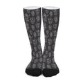 Black And White Robot Pattern Print Long Socks