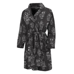 Black And White Robot Pattern Print Men's Bathrobe