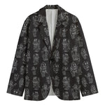Black And White Robot Pattern Print Men's Blazer
