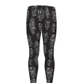 Black And White Robot Pattern Print Men's Leggings