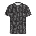 Black And White Robot Pattern Print Men's Athletic T-Shirt
