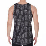 Black And White Robot Pattern Print Men's Velvet Tank Top