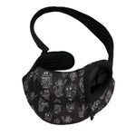 Black And White Robot Pattern Print Pet Sling Carrier