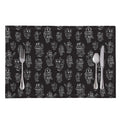 Black And White Robot Pattern Print Placemat