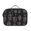 Black And White Robot Pattern Print Portable Lunch Bag