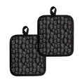 Black And White Robot Pattern Print Pot Holders