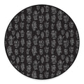 Black And White Robot Pattern Print Round Floor Mat