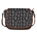 Black And White Robot Pattern Print Saddle Bag