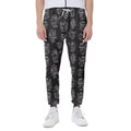 Black And White Robot Pattern Print Joggers