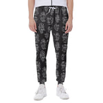 Black And White Robot Pattern Print Scuba Joggers