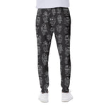 Black And White Robot Pattern Print Scuba Joggers