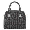 Black And White Robot Pattern Print Shoulder Handbag