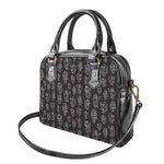 Black And White Robot Pattern Print Shoulder Handbag
